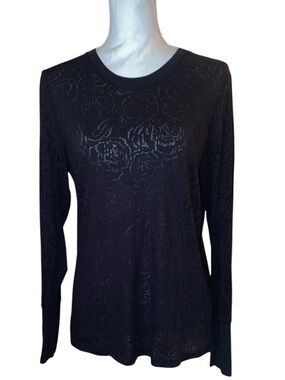 GREY’S ANATOMY Professional Wear by Barco Long Sleeve Lace Undershirt BLK SZ LG